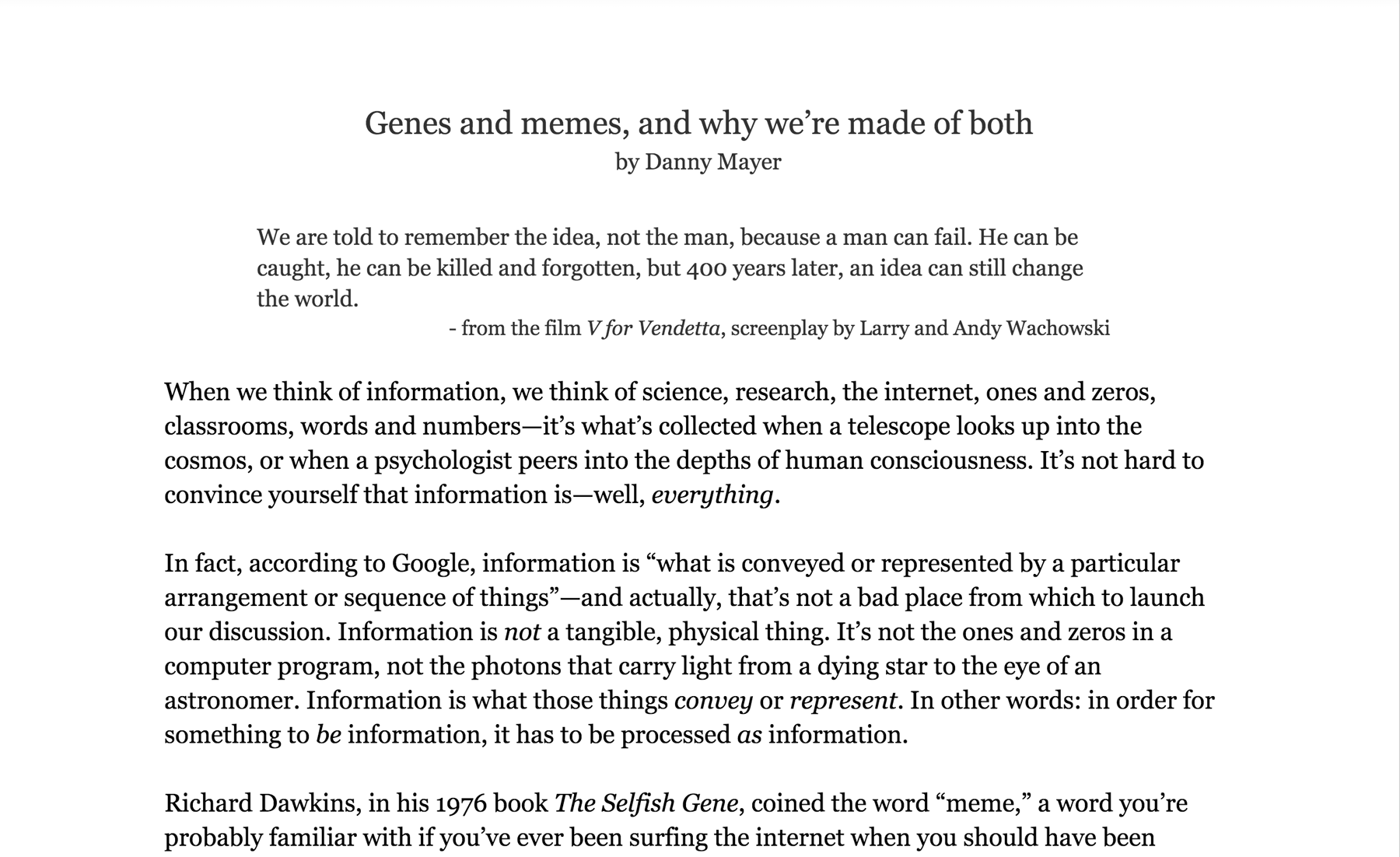 This essay I wrote